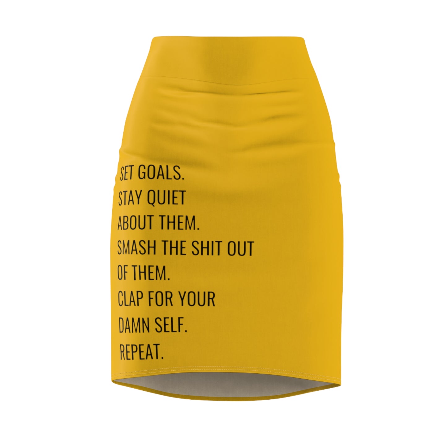 Yellow Women's Pencil Skirt (AOP)