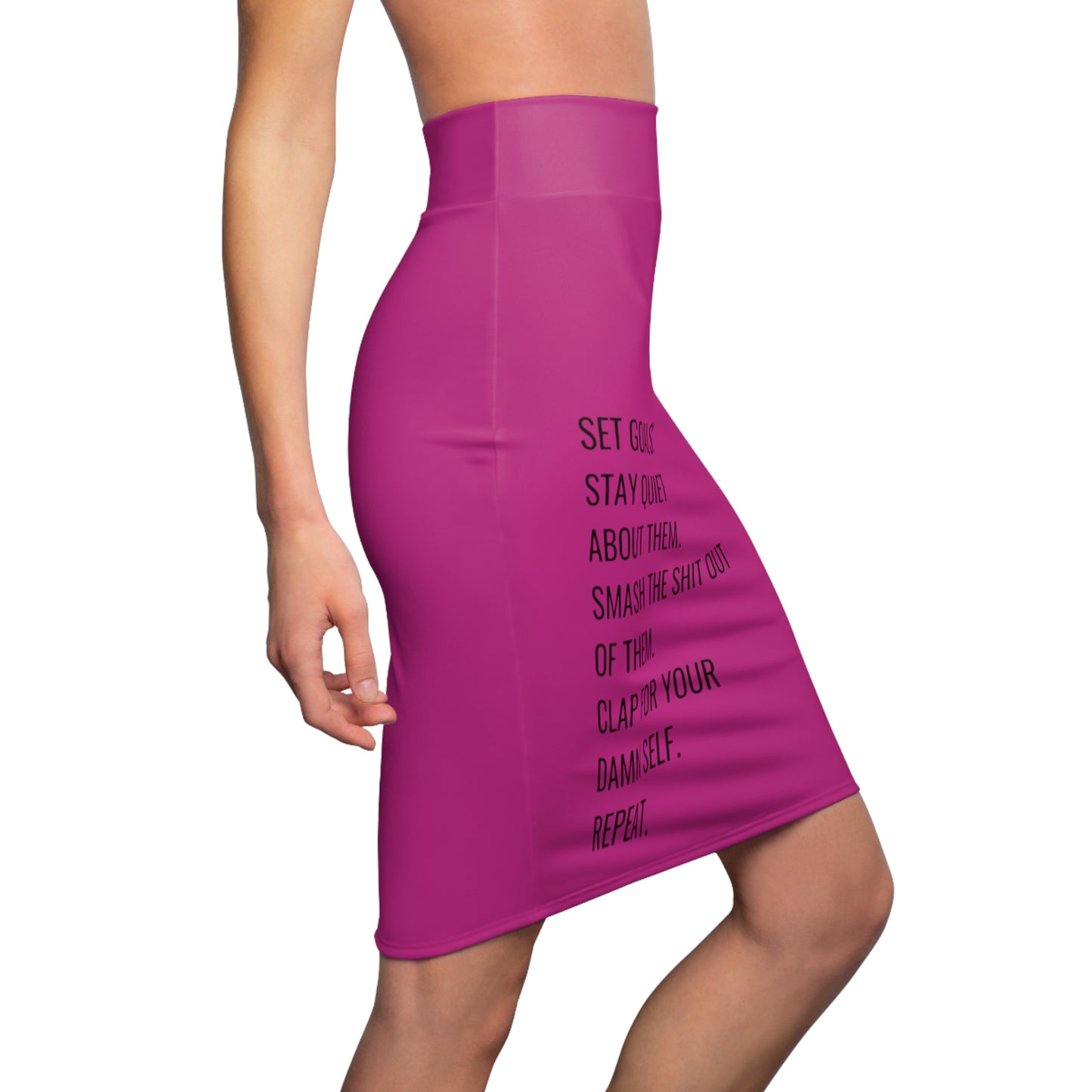 Hot Pink Women's Pencil Skirt (AOP)