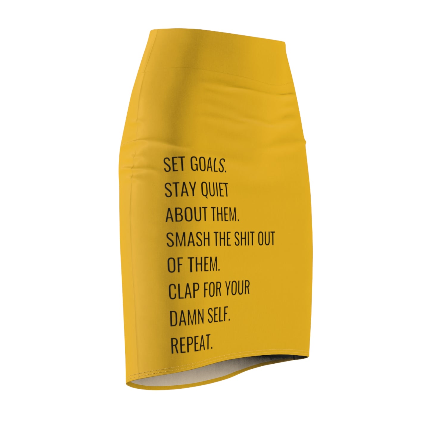 Yellow Women's Pencil Skirt (AOP)