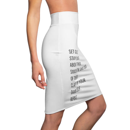 White Women's Pencil Skirt (AOP)