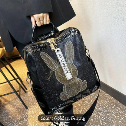 Sparkling Rhinestone Rabbit Backpack Purse